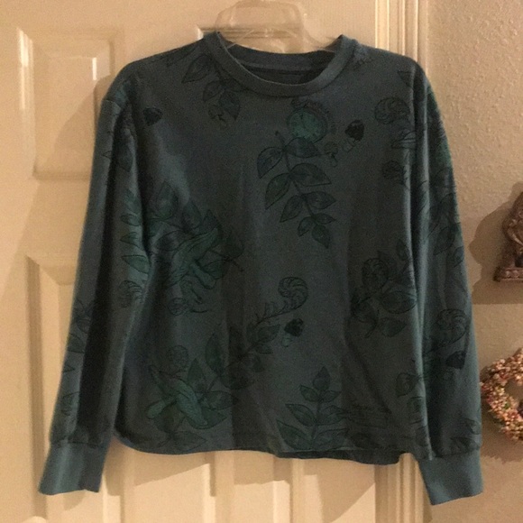 Disney Tops - Disney Alice in Wonderland Blue Floral Long Sleeve Lightweight Sweatshirt M